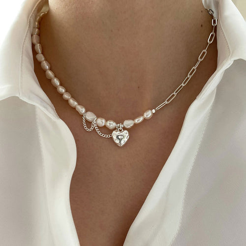 Load image into Gallery viewer, Asymmetry Chain Pearls Necklace