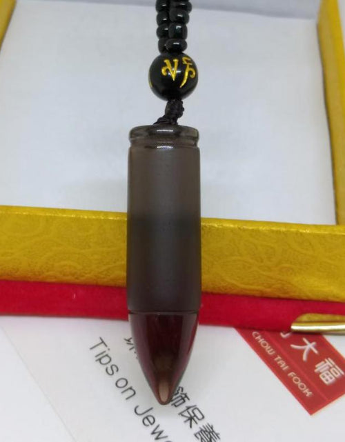 Load image into Gallery viewer, Obsidian-Bullet Pendant Necklace