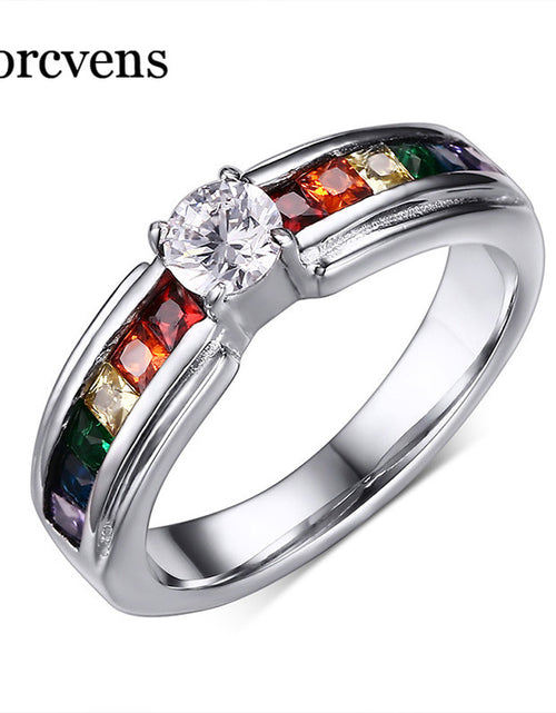 Load image into Gallery viewer, Zircon Rainbow Ring
