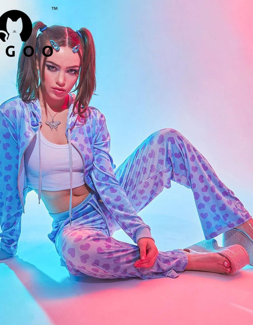 Load image into Gallery viewer, 2pc Set Love Printed Hooded Cardigan