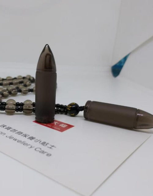 Load image into Gallery viewer, Obsidian-Bullet Pendant Necklace