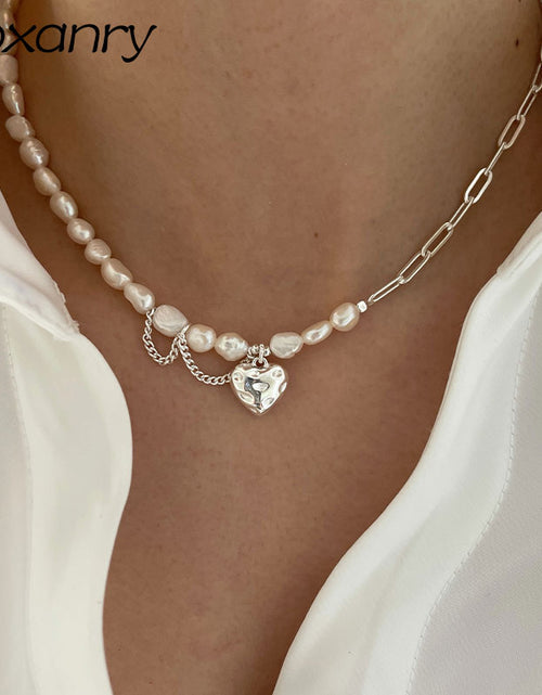Load image into Gallery viewer, Asymmetry Chain Pearls Necklace